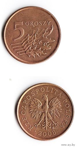 5 грошей Польша 2008 года
