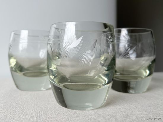 Стаканы стекло ссср винтаж 8,5 х 7cm