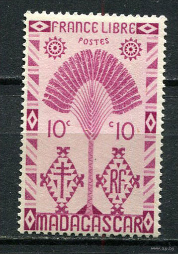 Французские колонии - Мадагаскар - 1943 - Дерево 10С - [Mi.351] - 1 марка. MNH.  (Лот 77Gg)-T2P28