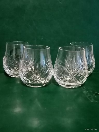 4 рюмки неваляшки хрусталь 100 мл стопки хрустальные одним лотом Неман