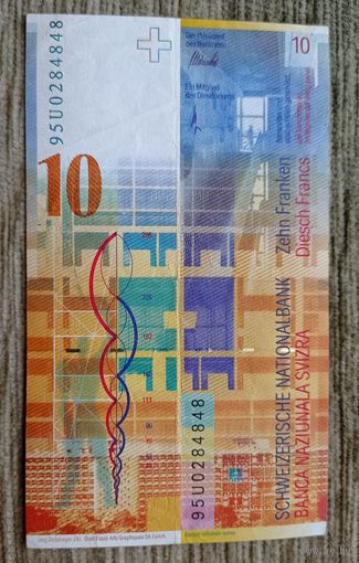 Werty71 Швейцария 10 франков 2010 банкнота