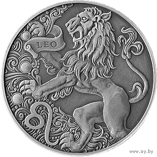 Лев. Зодиакальный гороскоп. 1 рубль 2015 г. м/никель. ТОРГИ С РУБЛЯ БЕЗ МЦ.