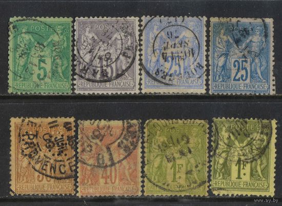 Франция 1876 Вып Мир и Торговля Стандарт #59II,61II,63II,64II,65II,67II