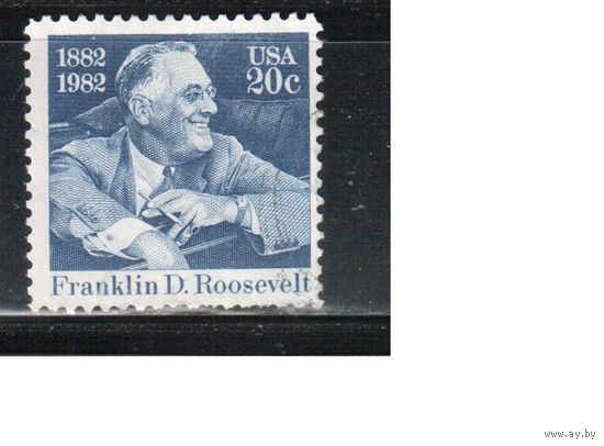 США-1982, (Мих.1527) , гаш. , Личности, Рузвельт  (одиночка),