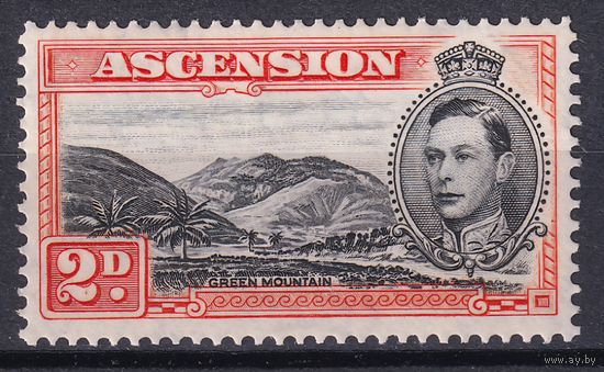 162.BrK. Великобритания. Колонии. Асенсьон. Георг VI. Местные мотивы. 1944 г. 2d. Mi.#44Ca.