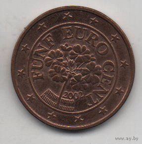 РЕСПУБЛИКА АВСТРИЯ. 5 ЕВРОЦЕНТОВ 2002.