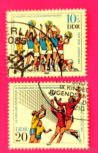 ГДР. Спорт. ( 2 марки ) 1983 года. 1-3.