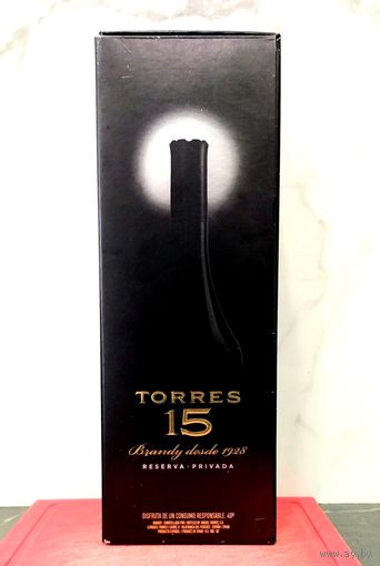 Коробка от Бутылки * Бренди TORRES * RESERVA PRIVADA * ТОРРЕС * 15 лет * 0.7 литра * высота 28 см * ширина 10 см