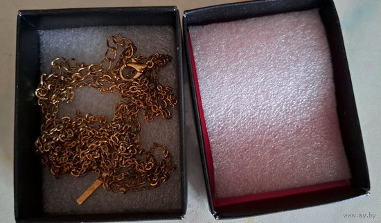 Цепочка тройная под золото (бижутерия), новая, длина-33,5см+3см(запас)