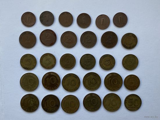 Монеты ФРГ, Пфенниги разные.