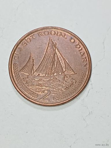 Остров Мэн 2 пенса 2002 года .
