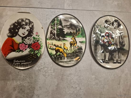 Фото-панно,винтаж СССР 1970-е г.,3 шт.- лот