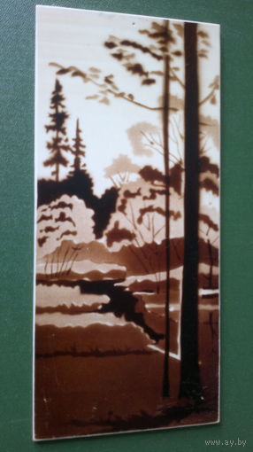 Панно "ЛЕС" (пластик, СССР), 22 на 10 см