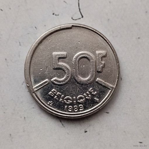 50 франков 1989 года Бельгия (надпись на французском ом "BELGIQUE"). Король Бодуэн 1(1948-1993).