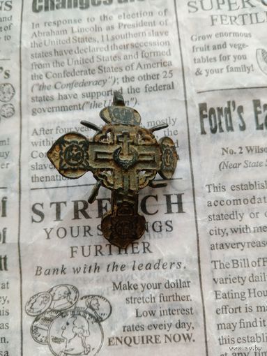 Старый крестик штурвал нательный