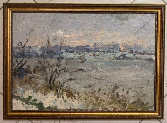 Хмелевский В.В "Зима". Холст, масло.Размер 34,5х49 см.
