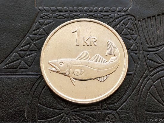 Исландия. 1 крона 1996. (2). Торг.