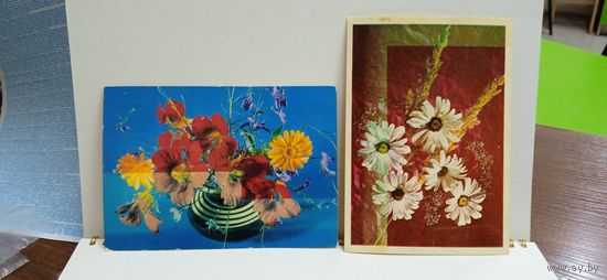 Открытки, 1976г, Б/у.  Цветы