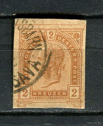 Австро-Венгрия - Франц Иосиф 2Kr - 1 вырезка. Гашеная.  (Лот 2JL)-TG2P32