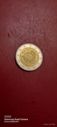 Австрия, 2 евро 2012, 10 лет наличному евро, (4).