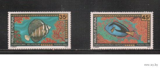 Уоллис и Футуна-1993(Мих.643-644) , ** ,  Морская фауна,Рыбы (полная серия)