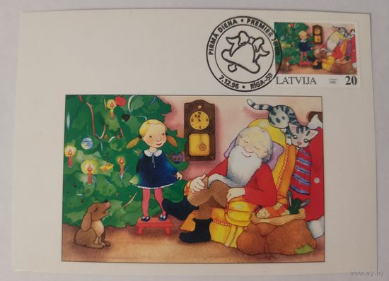 Картмаксимум 1996 Латвия Рождество