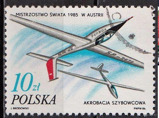 Польша 1986 Спорт - Авиация - Самолеты Планер