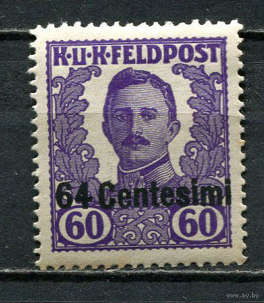 Италия (Австро-венгерская оккупация в ПМВ) - Полевая почта - 1918 - Император Карл I 60Н с надпечаткой 64 Centesimi - [Mi.XI] - 1 марка. MNH.  (Лот 22GR)-T41P34