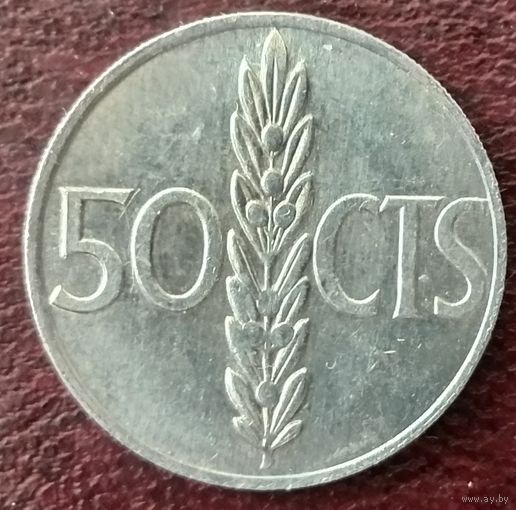 Испания 50 сентимо, 1966