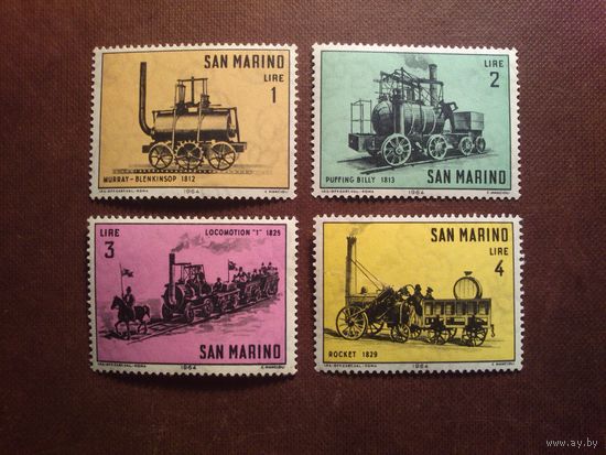 Сан -Марино 1964 г.Локомотивы./п/