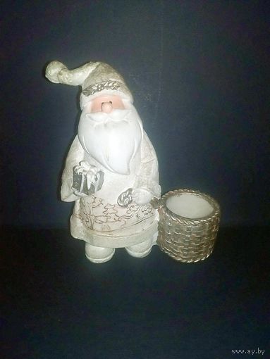 Фигурка Дед Мороз Санта подсвечник статуэтка полистоун
