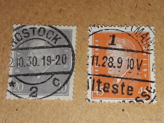 Германия Рейх 1930, 1928 Стандарт Президент Эберт 2 марки одним лотом