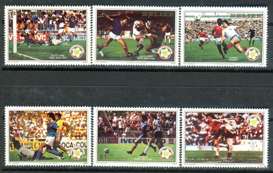 Белиз - 1982г. - чемпионат мира по футболу - 6 марок - полная серия, MNH [Mi 688-693]. #4-B6-Z-1-2