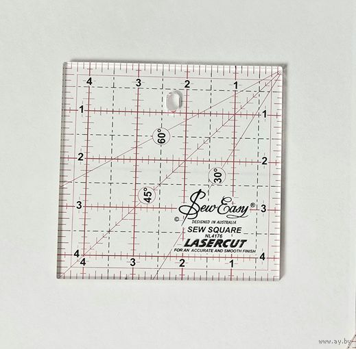 Линейка SewEasy 4", для пэчворка, с градацией в дюймах