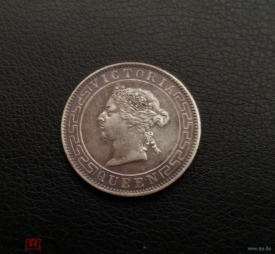 Британский Цейлон 50 центов 1899 год (серебро) AUNS