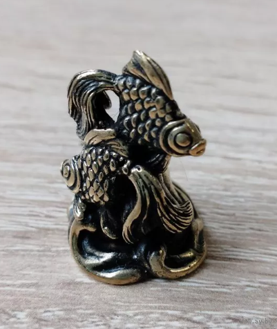 Статуэтка миниатюра Рыбки Бронза