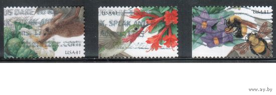 США-2007 (Мих.4241-4243) , гаш., Фауна, Флора, Цветы, 3 марки