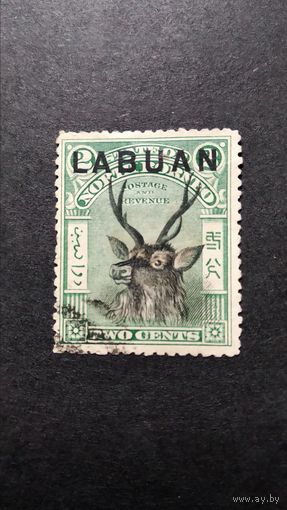 Великобритания. Лабуан\394с\  1900г Фауна  олень зубц.14