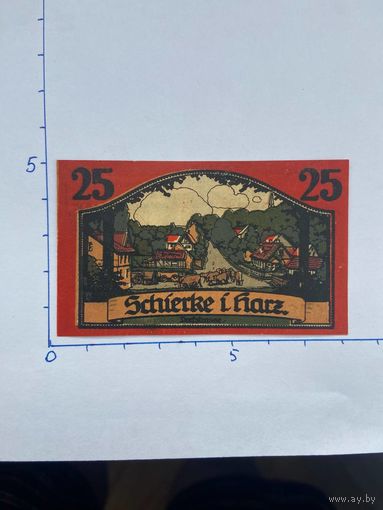 Нодгельд 25 пфеннигов Ширке и Харц. Веймарская республика - 0202