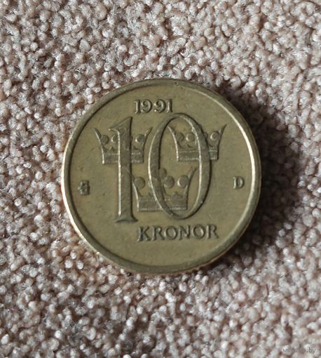 Швеция 10 крон, 1991