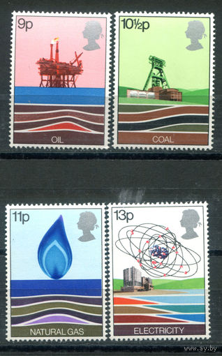 Великобритания - 1978г. - источники энергии - 4 марки - полная серия, MNH, 1 марка с маленьким повреждением клея [Mi 756-759]. #3-GB-Z-1-9