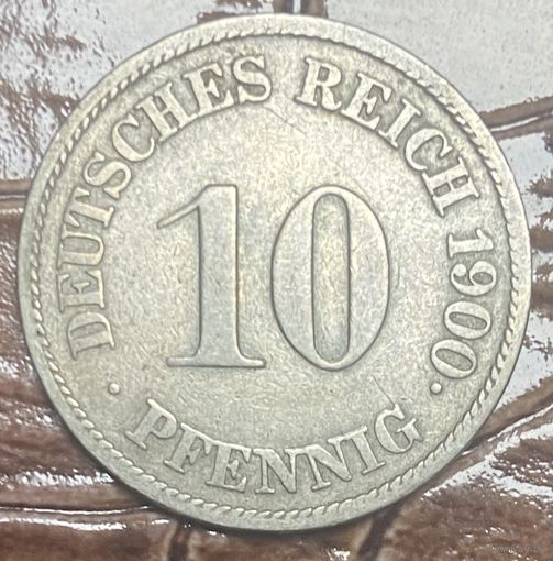 Монета 10 пфеннигов 1900 год. Германская империя.