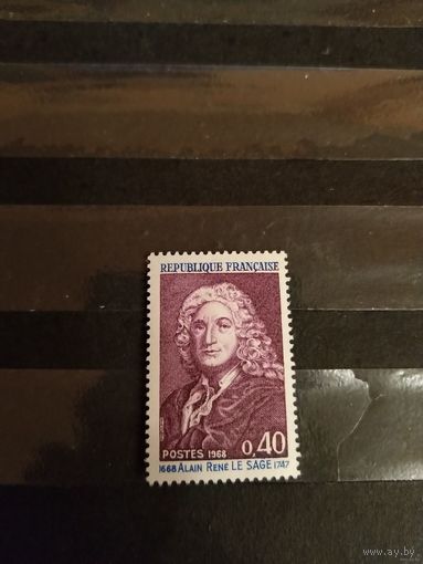 1968 Франция Ален Рене Лесаж сатирик искусство культура чистая клей MNH** выпускалась одиночкой Б-4
