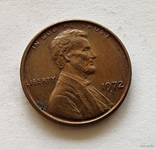 США 1 цент, 1972 Отметка монетного двора: "S"