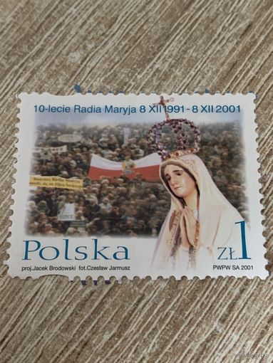 Польша 2001. 10 лет со дня создания радио Мария. Марка из серии