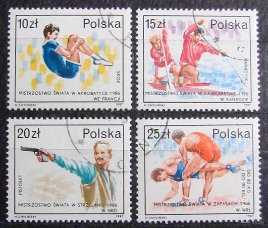 Польша 1987. Успешные польские спортсмены на нескольких чемпионатах мира в 1986 году. Спорт. Полная серия