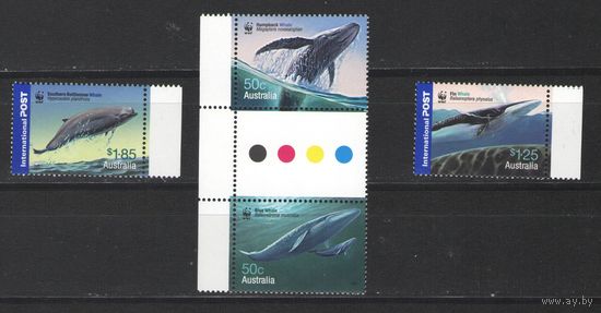 Марки Австралии. Морская фауна. Киты (WWF). 2006 год.