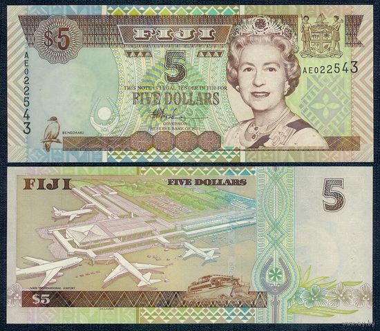 Фиджи 5 долларов 2002 год, UNC