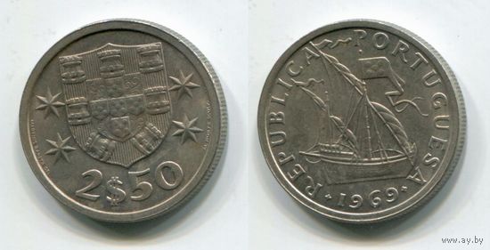 Португалия. 2,5 эскудо (1969, XF)