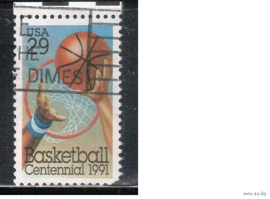 США-1991, (Мих.2162), гаш. ,Спорт, Баскетбол(одиночка),